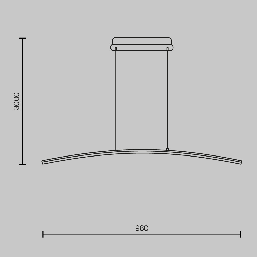 Подвесной светильник Изгиб / Curve 3000-4000К 15Вт