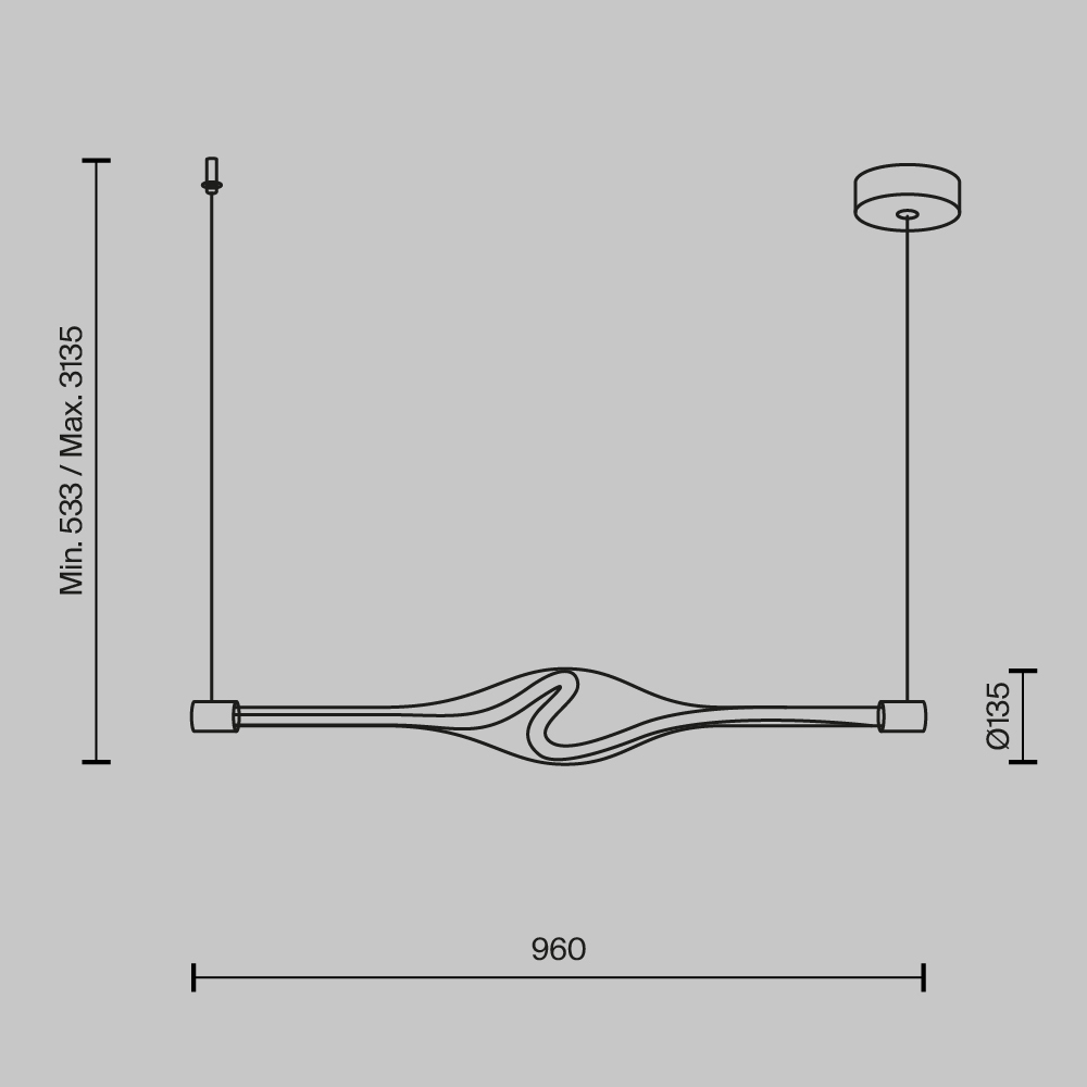 Подвесной светильник Loop 3000К 23Вт | MOD290PL-L23BS3K купить в Москве,  СПб – и других городах России