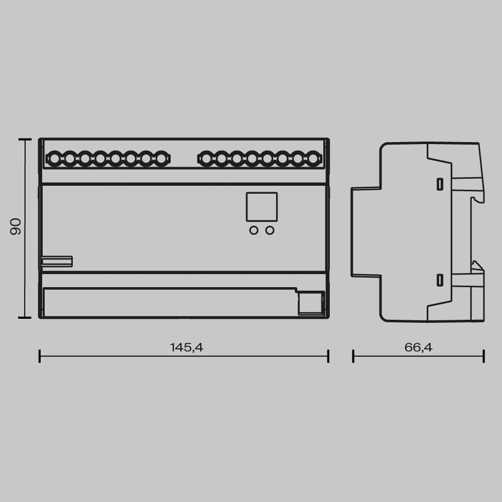 Диммер DALI DT6 четырёхканальный TRIAC 230В DIN 800Вт