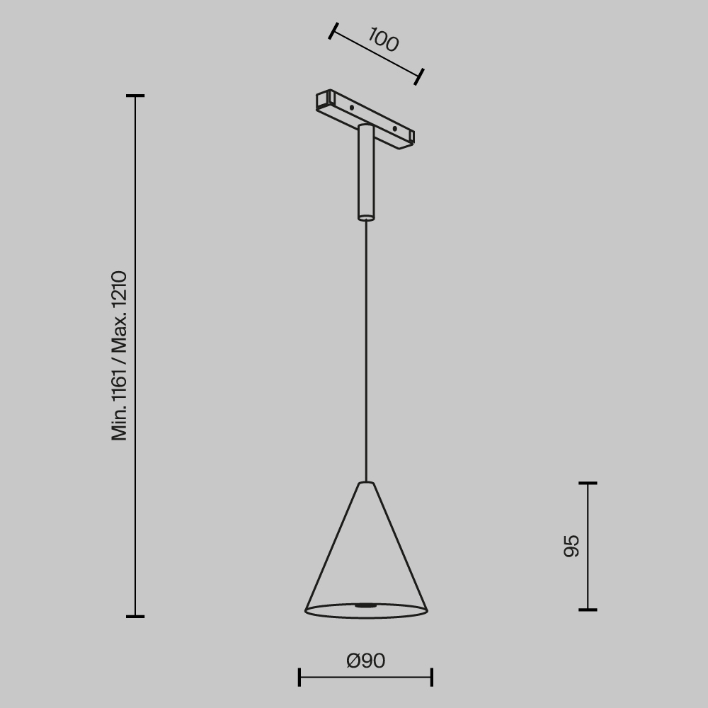 Трековый подвесной светильник Коно / Cono Basity 3000K/6000K 5Вт 36°