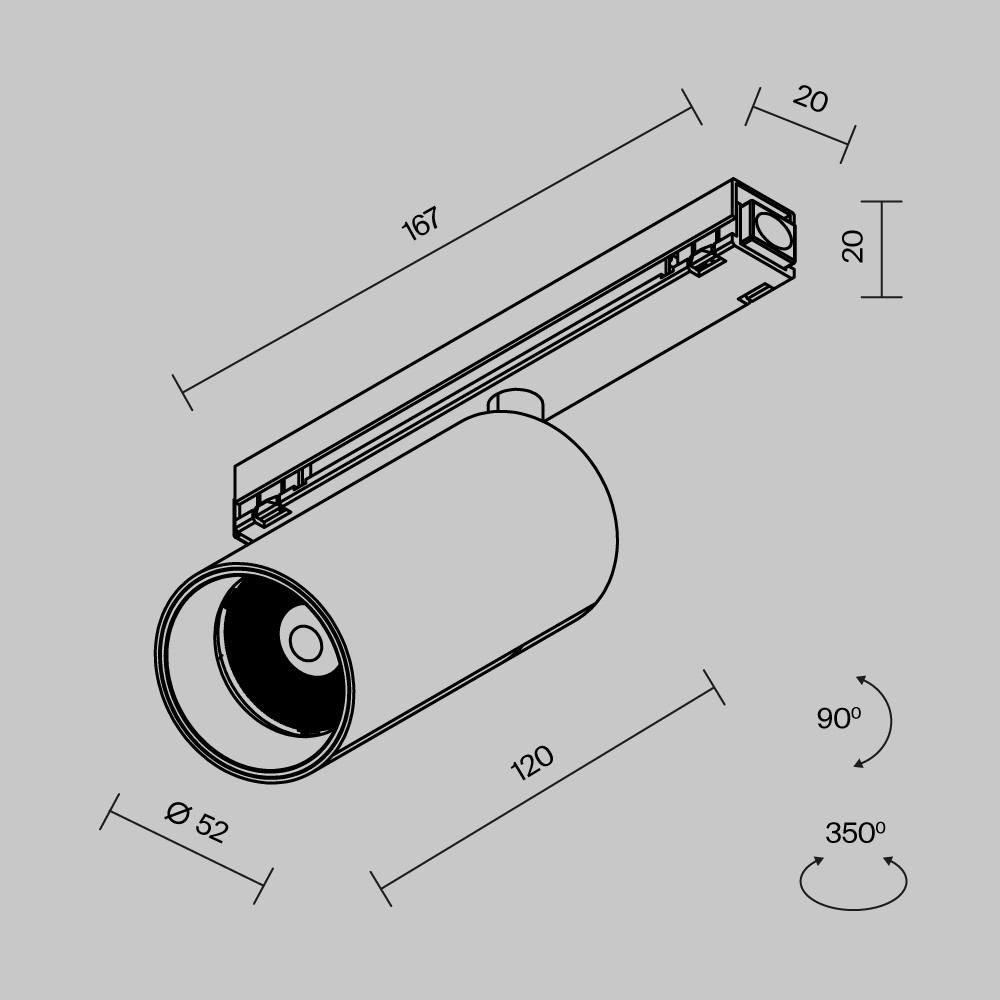 Уличный трековый светильник Фокус /  Focus Led Exility IP 3000К 15Вт 36° черный