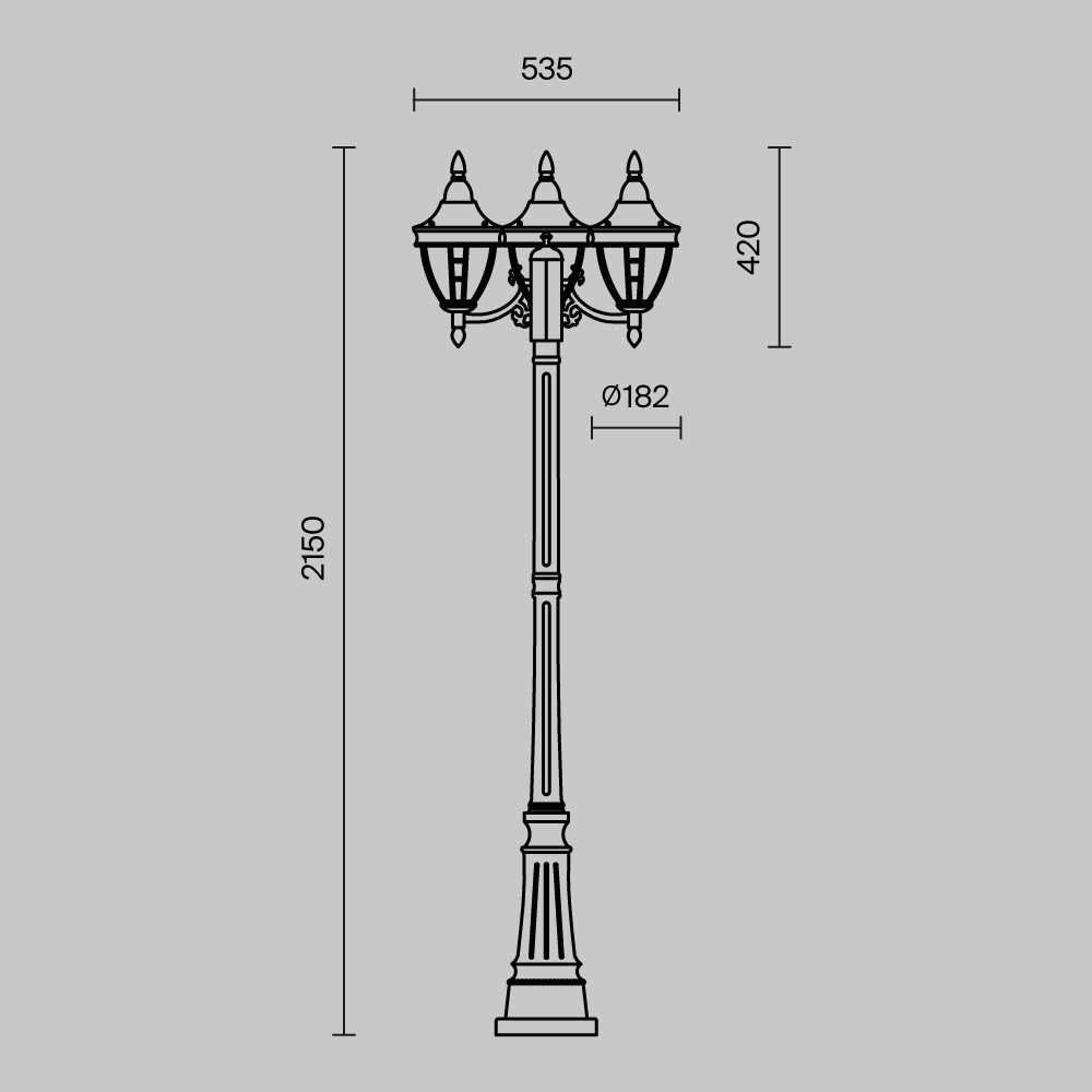 Садово-парковый светильник Риволи / Rivoli E27х3 60Вт IP 44