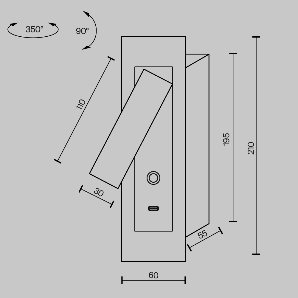 Настенный светильник (бра) Аксиома / Axiom 3000К 3Вт