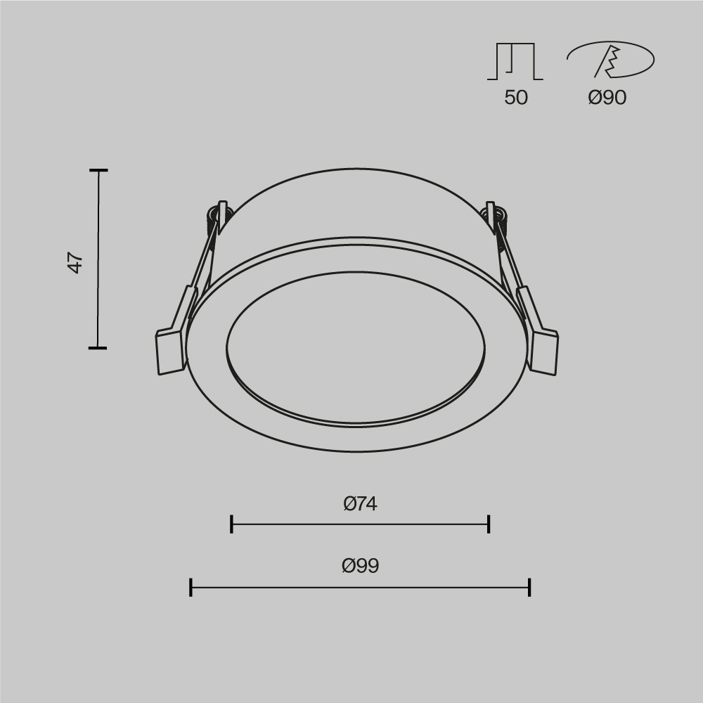 Встраиваемый светильник Орб / Orb 1*GX53 12 Вт IP 44