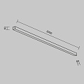 Линейный светильник накладной 3000K 50x50 40 Вт (Серебро, 2 м) LL311023