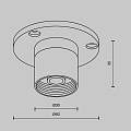 Основание для накладного монтажа системы Shelf с внутренней резьбой без ввода питания