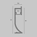 Алюминиевый профиль плинтус 53x14 (Черный, 2 м), ALM-5314-B-2M