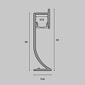 Алюминиевый профиль плинтус 53x14 (Серебро, 2 м), ALM-5314-S-2M