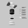 Встраиваемый светильник Раунд / Round 7 Вт 2700 К 50°