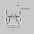 Алюминиевый профиль для натяжного потолка 35x52 (Серебро, 2 м), ALM012S-2M